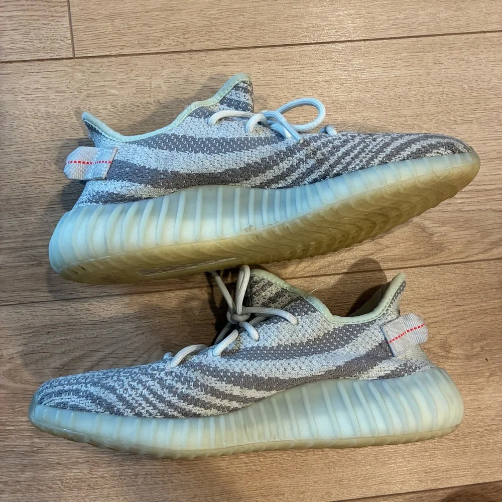 Adidas Yeezy Boost 350 V2 Blue Tint Zebra Sneaker Men’s Size 10 - Picture 3 of 8